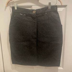 Vintage moschino jeans - jean skirt with leather